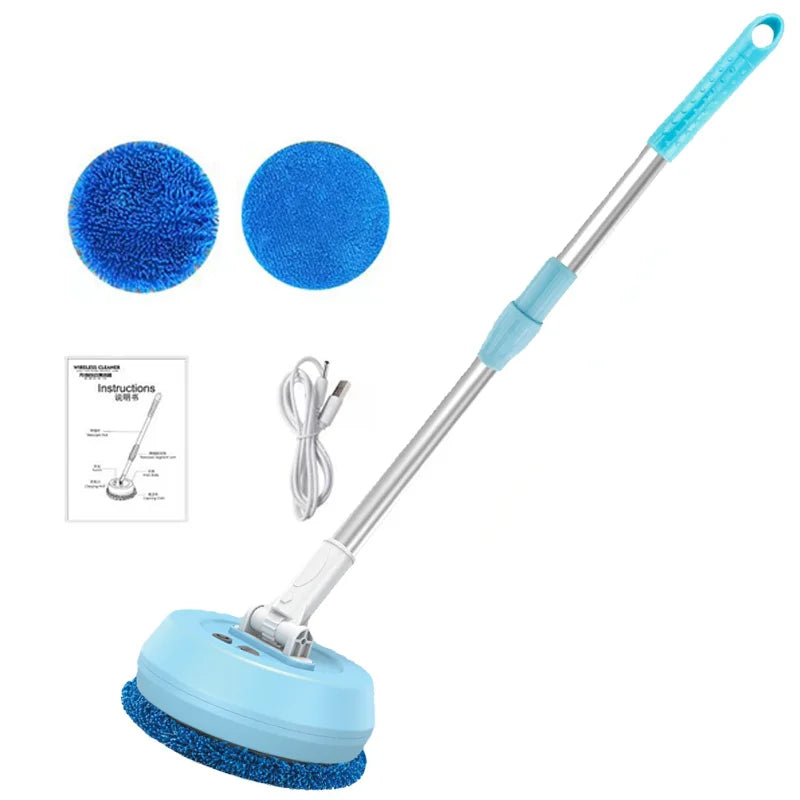 Wireless Automatic Electric Spin Mop Cleaning Machine 2 in 1 Wet & Dry Home Cleaner Car Glass Ceiling Door Windows Floor Cleaner
