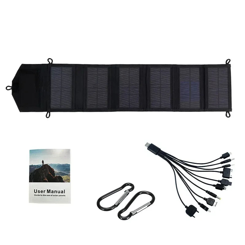 6 Fold 800W Foldable Solar Panel 20W/H Portable Solar Panels Fast Charger USB 5V DC Full Time Solar Panel Mobile Power Supply