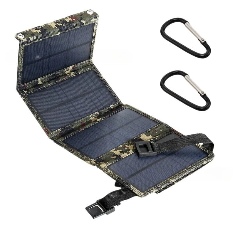 4 Fold 100W Foldable Solar Panel 20W/H Portable Solar Panels Fast Charger USB 5V DC Full Time Solar Panel Mobile Power Supply
