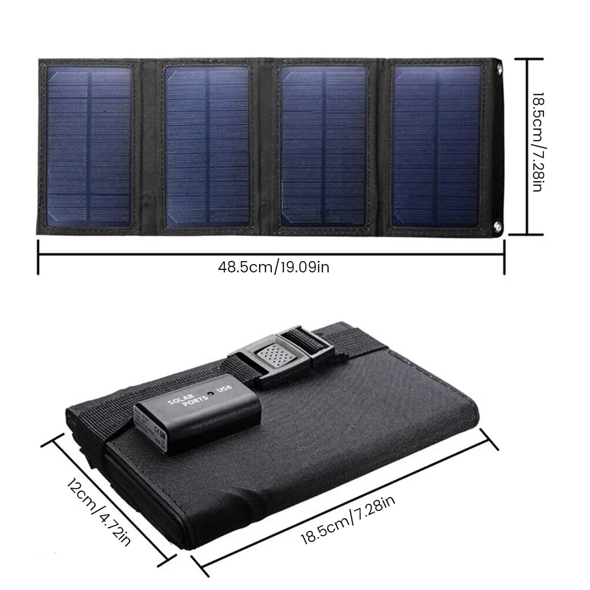 Cargador Solar De 30W, Paneles Solares Plegables Para Exteriores, Cargador De Batería Para Teléfono Inteligente Solar Portátil USB De 5V, Cargadores De Teléfono Con Panel Solar Impermeables Para Cámara, Linterna, Acampar, Senderismo, Mochilero